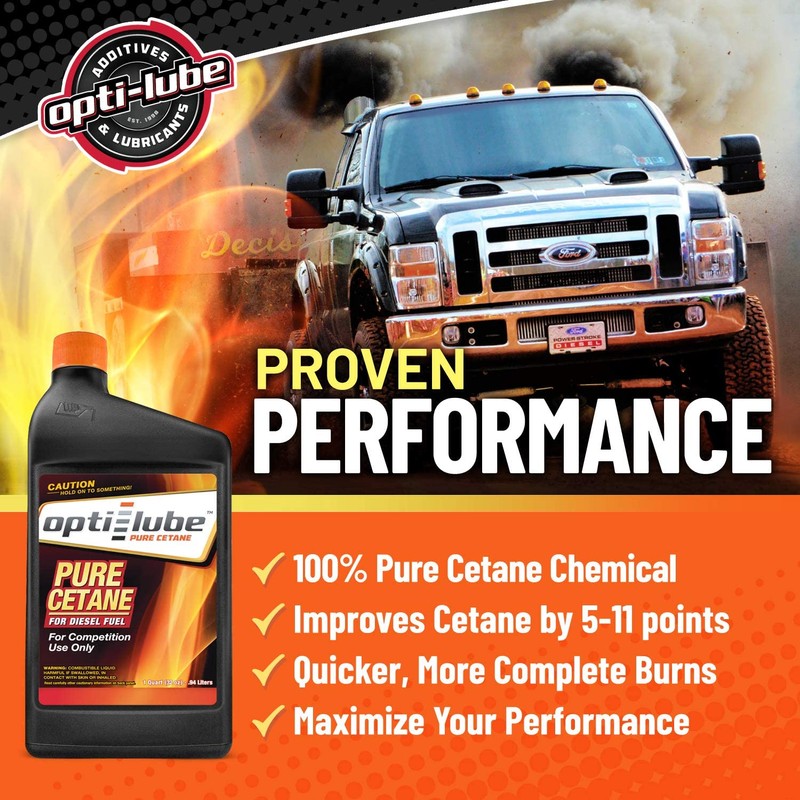 Opti-Lube Pure Cetane Diesel Fuel Additive for Competition Use: Quart