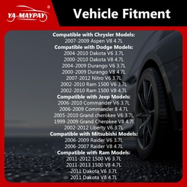 YA-MAYPAY Professional Water Pump Kit with Gasket for Dodge (Dakota Durango Ram 1500 Nitro), Jeep (Commander Grand Cherokee Liberty), Chrysler Aspen, 3.7L V6 4.7L V8 Engine, OE#53022189AB