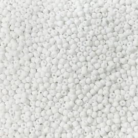 Bala&Fillic Scrub White Colour 3 mm Beads for Threading 3600 Pieces/100 g, 8/0 Glass Beads for Making Jewellery, Bracelets, Necklaces and Earrings (Scrub White)