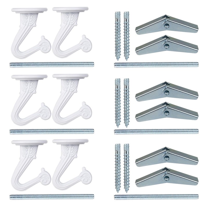 OOTSR 6 Sets Metal Ceiling Hooks, Heavy Duty Swag Ceiling