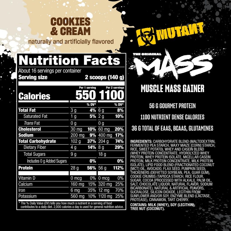 Mutant Mutant Mass | Weight Mass Gainer Protein Powder -