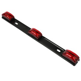 SCITOO LED 3 Red Trailer Light Bar 3 Light 9 LED Strip Identification Light Trailer Truck Boat Lamp w/Black Base Waterproof Sealed Stainless Steel