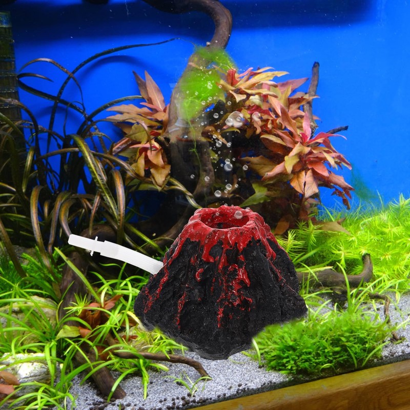NOLITOY Aquarium Decorations Volcano Landscape Fish Tank Bubbler Ornaments for
