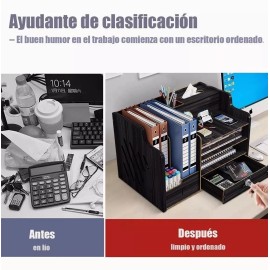 PALMERA MX Organizador De Escritorio Con Cerradura Y Caja De Pañuelos