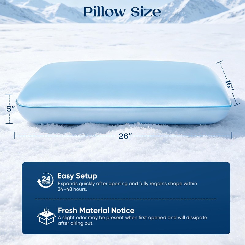 Cooling Gel Pillow for Hot Sleepers, Keep Cool Memory Foam