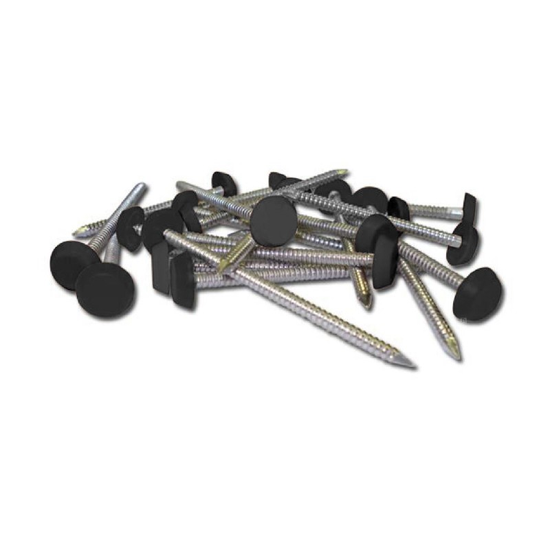 50 x Anthracite Grey UPVC 30mm Poly Top Pins Nails