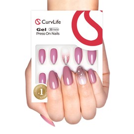 Curvlife Press on Nail, 32Pcs 16 Sizes Acrylic Nail Tips, Full Cover Design Reusable Fake Nails Kit with Glue and Adhesive Tabs (leopard -Print, Medium)