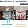 OUKANING Ceiling Fans with Lights, Modern Ceiling Fan with Remote