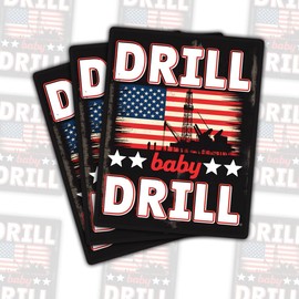 (3 Pcs) Drill Baby Drill Bumper Sticker – Funny Quote Vinyl Decal Waterproof for Car, Laptop, Water Bottle, Tumbler – Gift for Humor Lovers, Fans of Bumper Stickers – 3 Inch