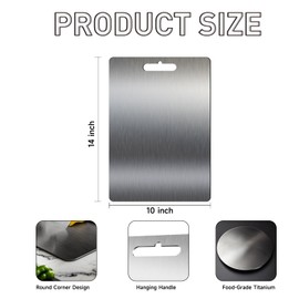 Titanium Cutting Board - Cutting Boards for Kitchen, Double-sided Food-grade Titanium Chopping Boards Perfect For Cutting Meats, Fruits, Vegetable (14"L x 10"W)