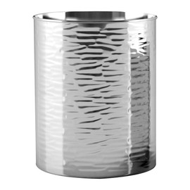nu steel Metropolitan Metal Trash Can Wastebasket, Garbage Container Bin for Bathrooms, Powder Rooms, Kitchens, Home Offices -Shiny/Hammered
