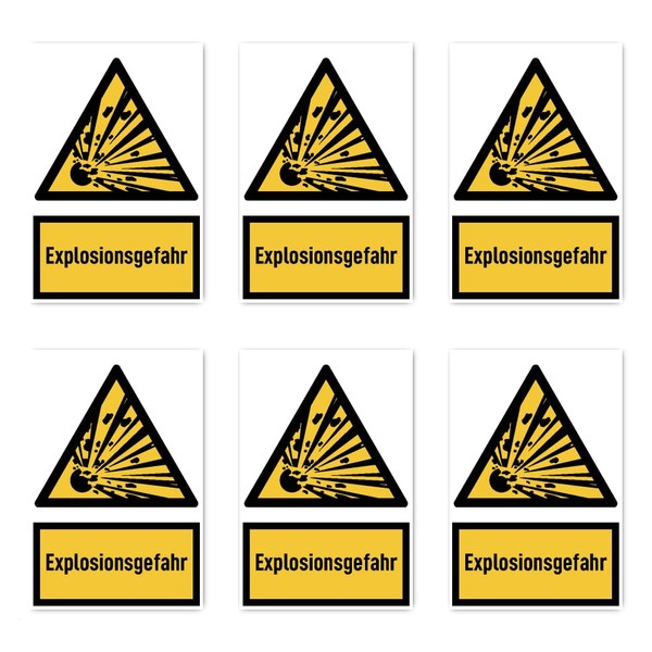 Stickers: 75 x 50 mm, Pack of 6 – Explosion
