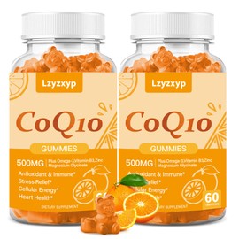 CoQ10 Oranges Gummies 500mg-3X Better Absorption Coenzyme Q10 Supplements - Plus Omega-3, Magnesium, Vitamin B3 & Zinc for Heart Health, Cellular Energy & Antioxidant, Vegan, Non-GMO 120 Ct (2)