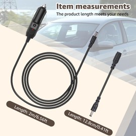 12V Car Charger for Brother PocketJet - Compatible with PocketJet 3/6/7 Series PJ-622/623/662/663 Mobile Printer, Pocketjet 3 Plus PJ-722/723/762/763/773 Thermal Printer Power Supply