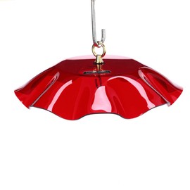 Birds Choice WGRED Weatherguard, Weather-Resistant Acrylic Bird Feeder Weatherguard, 13", Red