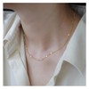 Gold Chain Necklace, Choker Shining Dots Station Box Chain Sparkle