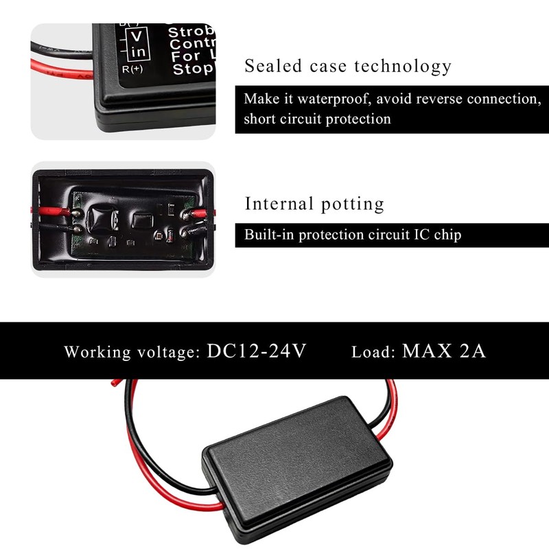 DXNQ 2 PCS LED Flash Strobe Controller, 12-24V DC Car