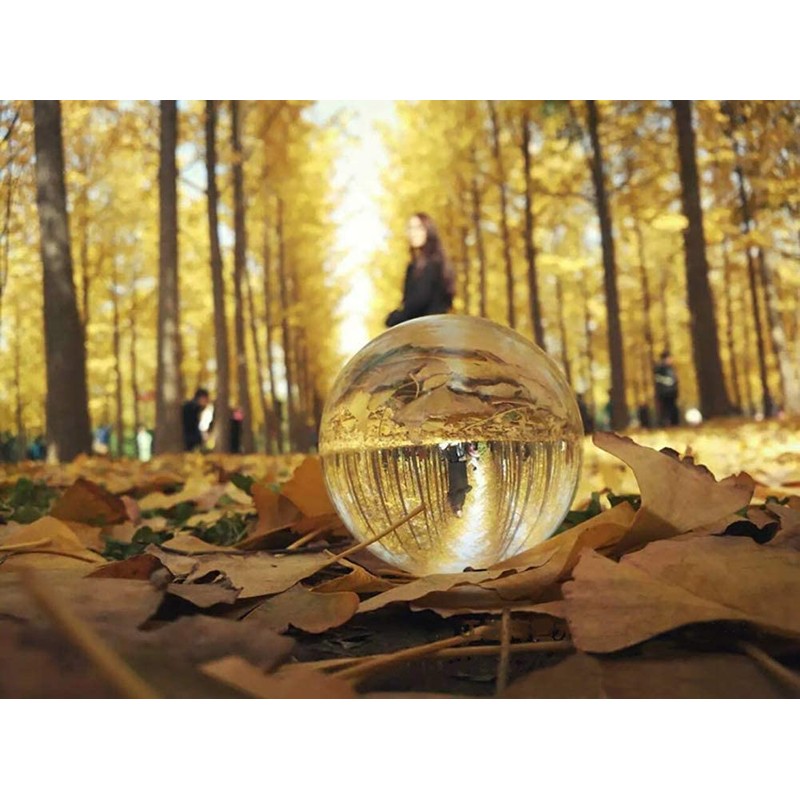 ChezMax Crystal Glass Sphere Ball with Stand Decorative Ball Crystal
