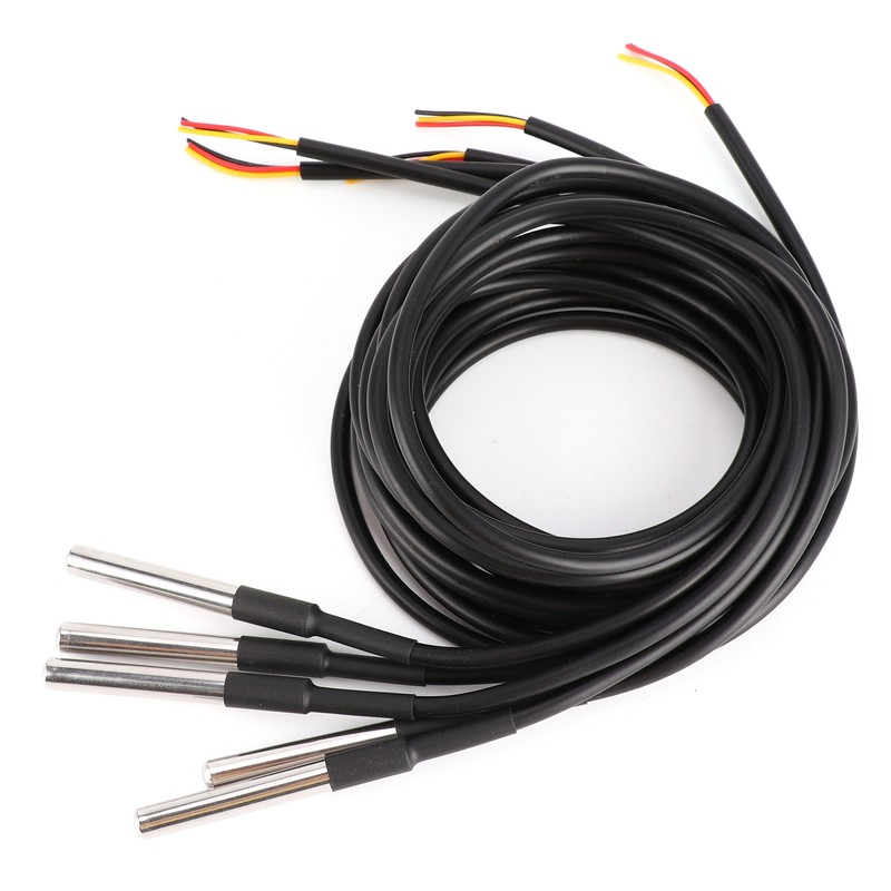 5Pcs Temperature Probe Sensor Stainless Steel Waterproof Cable Thermometer