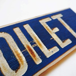 TOILET Natural Wood Plate, Large Size (11.8 inches (30 cm)