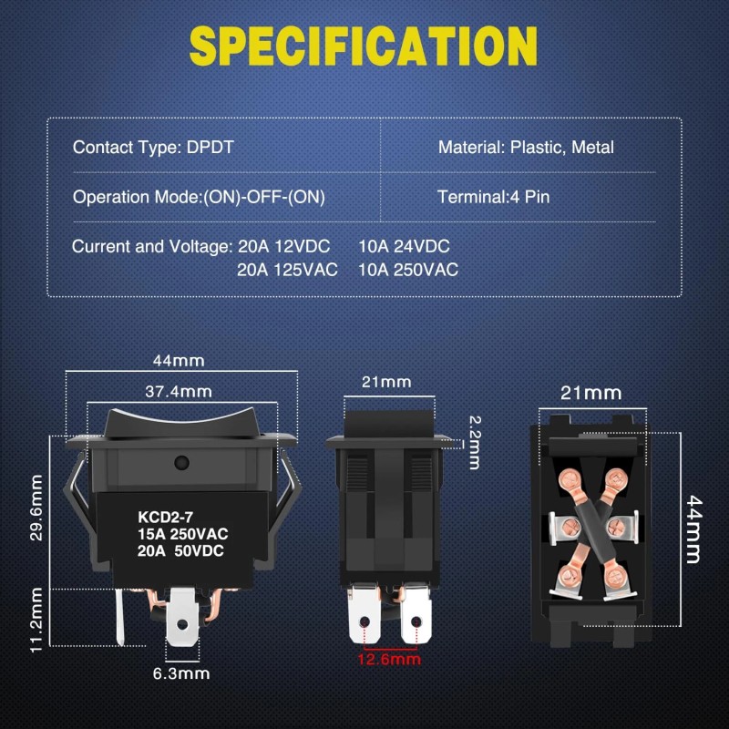 Nilight RET EXT Reverse Polarity Toggle Switches 2PCS On Off