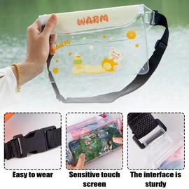 TYXHXTF 3 Pack Waterproof Pouch Bag, Screen Touchable Dry Bag, Waterproof Case Dry Bag for Beach, Waterproof Waist Bag, Universal Waterproof, Adjustable Waist Strap, for Boating Swimming Fishing