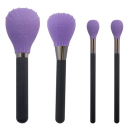 LORMAY 4 Fundas De Silicona Para Brochas De Maquillaje, Burbujas De Brocha Para Proteger Las Cerdas De Ser Aplastadas Y Mantener Limpia La Bolsa De Cosméticos. Púrpura