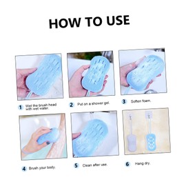 NOLITOY 2pcs Bath Brush Exfoliating Bathroom Massager Cleaning Sponges for Household Use Body Scrubber Household Cleaning Sponges Massager Cleaning Bath Back Blue