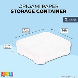 Stackable Plastic Craft Storage Containers for Origami Paper (2 Pack)