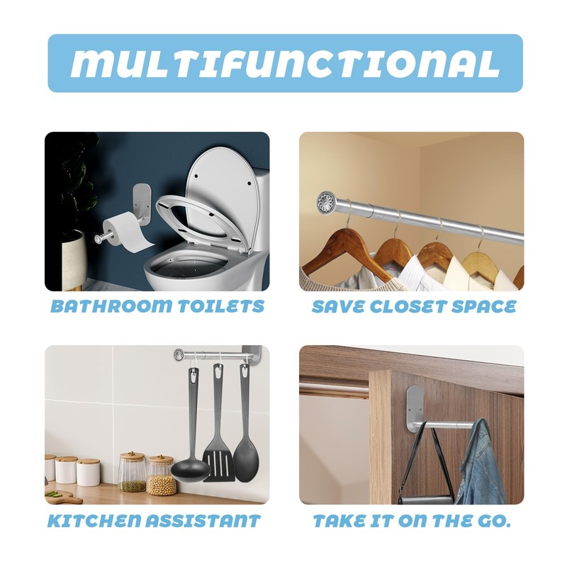 2-Section Stainless Steel Clothes Hanger Storage, Retractable Space Saving Clothes