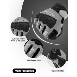 INBIKE Mountain Bike Gloves Cycling Mens MTB Bicycle Cycle for Men Road Padded Accessories Racing Gym Touchscreen Full Finger Womens Grey M