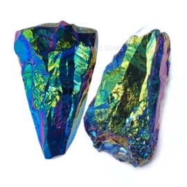 karma gems Crystals, Rocks, Jade, Crystals and Healing Stones, Witchcraft Supplies, Healing Crystals, Stones, Healing Stones, Rock Collection, Agate, Raw Stones (Titanium Aura Quartz, 2 Pcs)