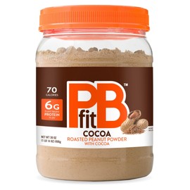 PBfit 30 Ounce Peanut Butter Powder Chocolate Flavor, Cocoa Powdered Peanut Butter Spread From Real Roasted Peanuts and Cocoa, 6g of Protein 7% DV, Gluten-Free, 70 calories, 88% less fat (Pack of 1)