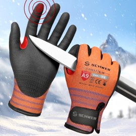 FreezeGuard-X Winter Work Gloves for Men and Women, ANSI A9 Cut Resistant Gloves for Extreme Protection, Freezer Gloves With Super Grip, Touchscreen, Thermal Insulated, PM3326-W (S,1 Pair)