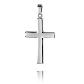 JEVELION 925 Sterling Silver Large Cross Pendant for Women, Men and Children, Cross 925 silver with chain