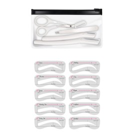 aplans Eyebrow Template Scissors for Men and Women, Unisex Eyebrow Cutter, Eyebrow Template, Eyebrow Sleigh (White, Set of 10)