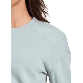RBX Active Women's French Terry Crewneck Sweatshirt Regular Length Ultra Lightweight Cotton Blend Fashion Pullover Sea Glass