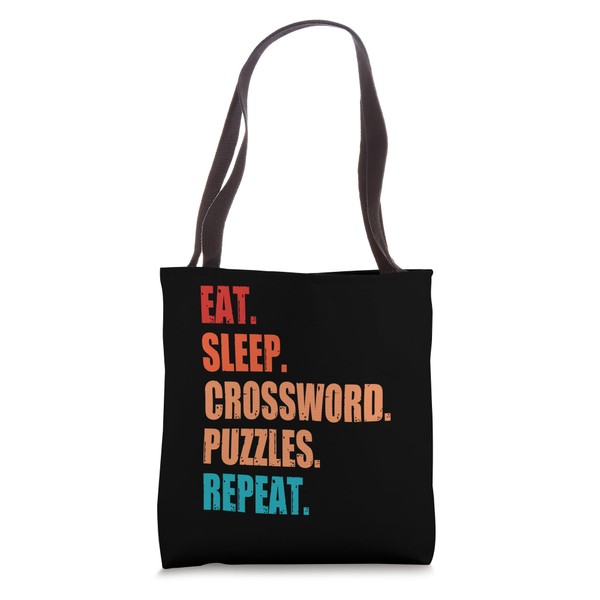 Eat Sleep Repeat Crossword Puzzles Funny Word Puzzle Lovers Tote