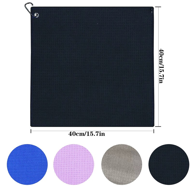 FINGER TEN 3 Pack Golf Towels Microfiber Waffle Pattern Tri-Fold