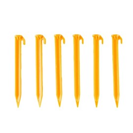 Coghlan's 6-Inch Recycled Plastic Tent Pegs - Durable Ground Stakes for Secure Camping, Backpacking, Outdoor Equipment - Essential Camping Gear Accessories, Lightweight & Eco-Friendly, Pack of 6