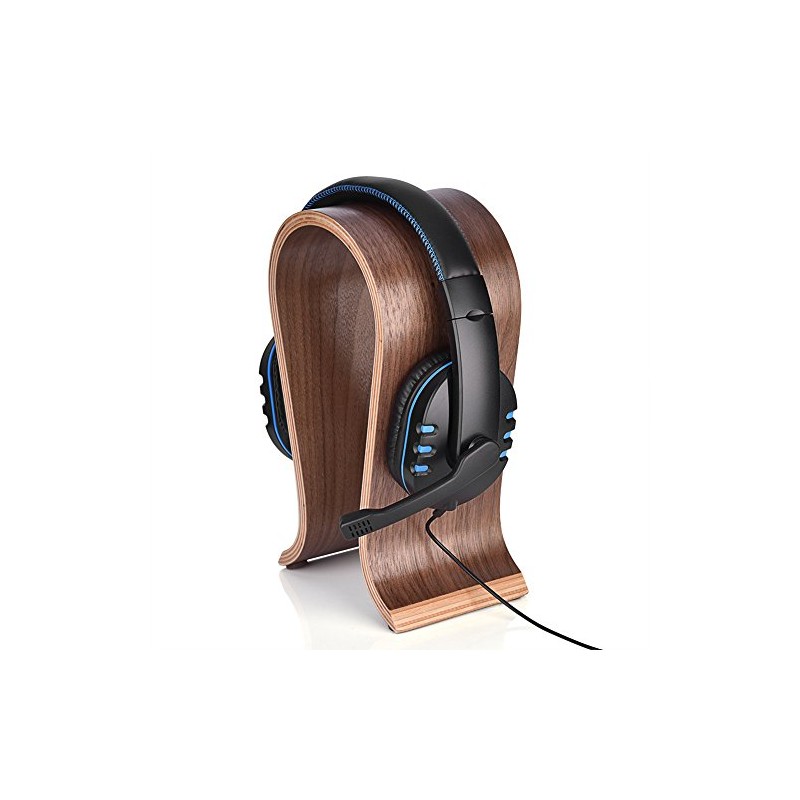 Yunir Headphone Holder,U Shape Wood Headphones Stand Walnut Headset Hanger