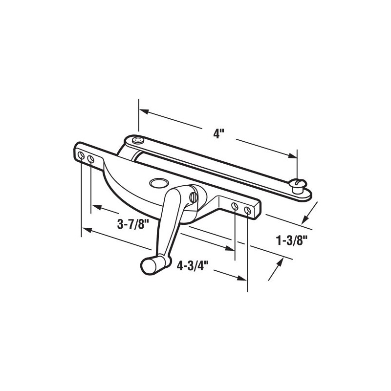 Prime-Line H 3550 Aluminum Finish Off-Set Right-Hand Jalousie Operator (Single