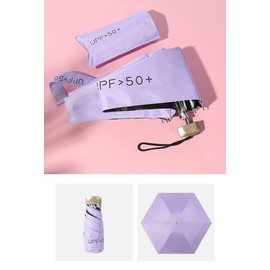 Compact Umbrella, Mini Umbrella, small umbrella for travel mini - UPF 50+ UV Protection & Waterproof, Windproof 6 Ribs Fiberglass, Pocket-Sized 6.3in Folded, Lightweight 7.5oz for Backpack Travel, travel essentials with Black Cooling Tech (Purple)