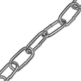 Faithfull FAICHCUT30Z Zinc Plated Steel Chain 3 mm Link Dia. x 2.5 m (8ft 2 Inch) Length 80 kg Load Limit, Silver