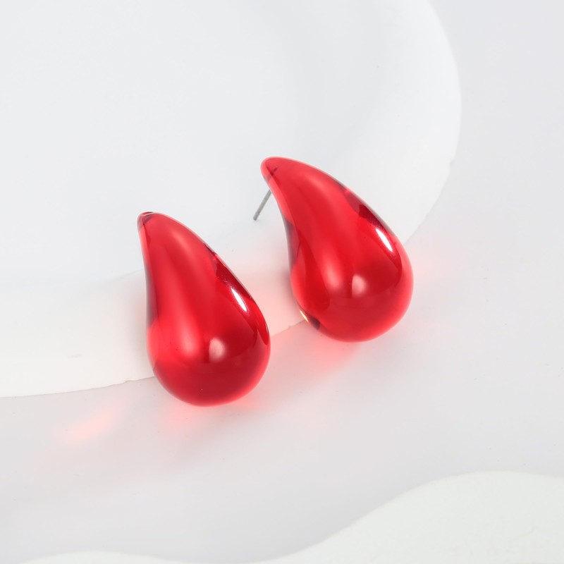 LILIE&WHITE Chunky Teardrop Earrings for Women Lightweight Waterdrop Dupes Dangle