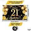 21st Happy Birthday Black Wall Banner,Foil