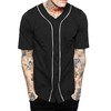 Hat and Beyond Mens Baseball Button Down Jersey (Medium, 01up01_Black/White)
