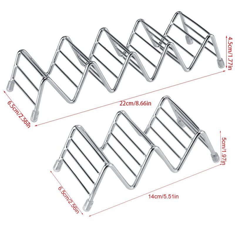 Taco Holder, 1 Piece Stainless Steel Waveform Mexican Taco Holder
