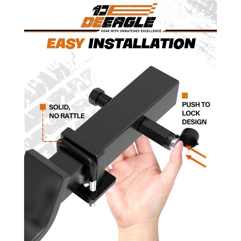 DEEAGLE Anti Rattle Hitch Pin Kit, Include 2”Hitch Tightener, 5/8”Dia