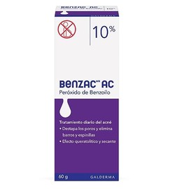 Benzac AC 10 1 pz 60g Gel para Barros y Espinillas Auxiliar en el Tratamiento del Acn Causado por la Bacteria C.Acnes Formulado con Perxido de Benzolo
